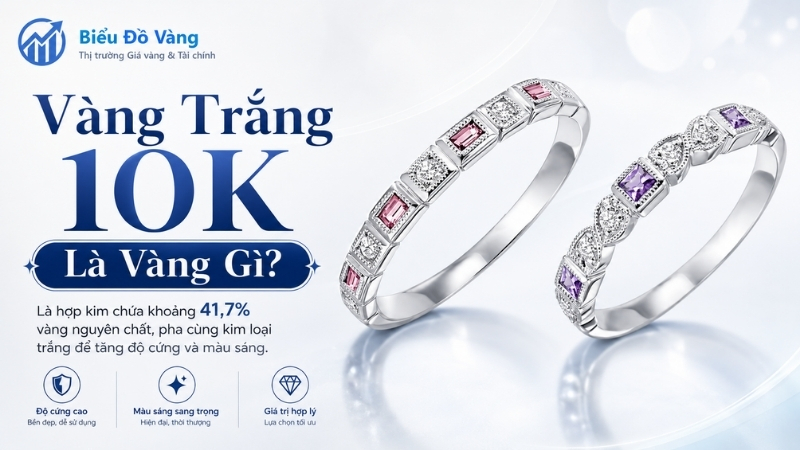Vàng trắng 10K là vàng gì và có nên mua để đeo hằng ngày