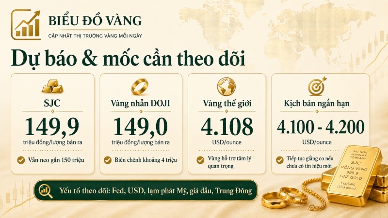 Dự báo giá vàng sau phiên 11/7/2026 và các mốc cần theo dõi